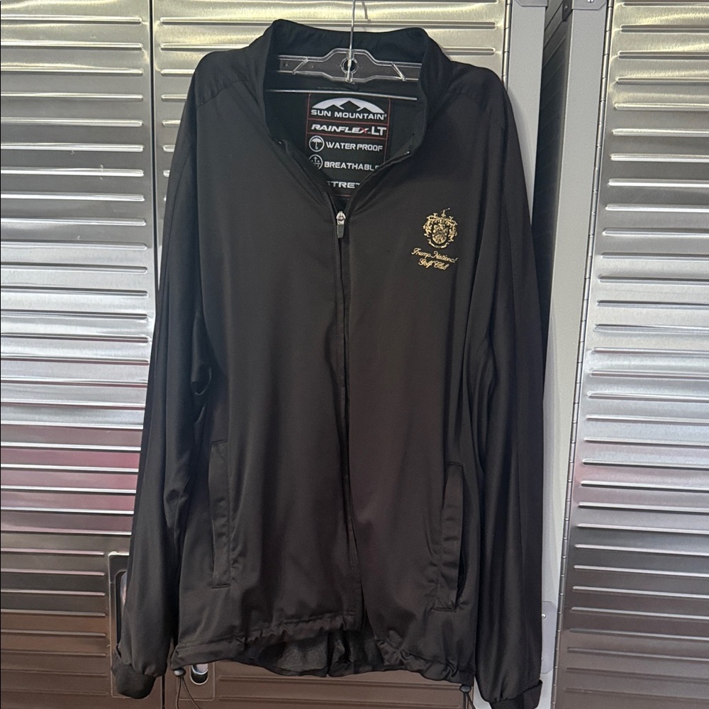 Trump National Golf Club Sun Mountain Black Waterproof Windbreaker